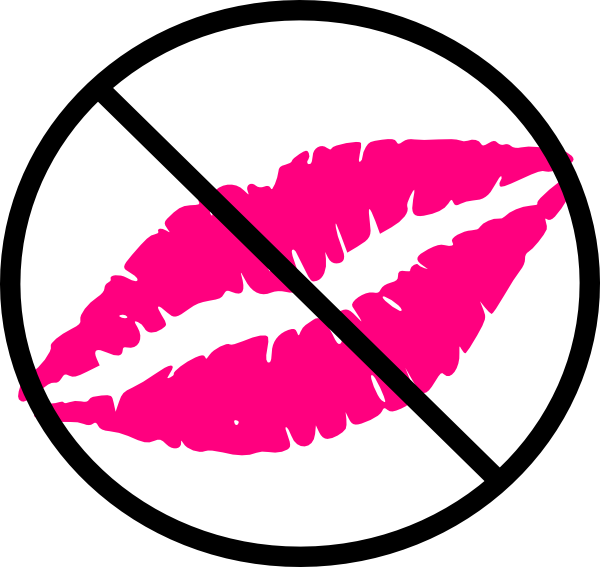 600x567 No Kiss Zone Hot Pink Clip Art