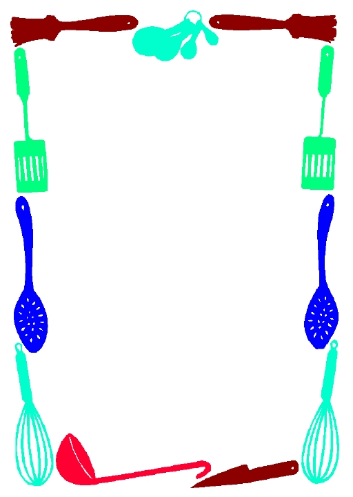 512x720 Cooking Utensils Border Clip Art