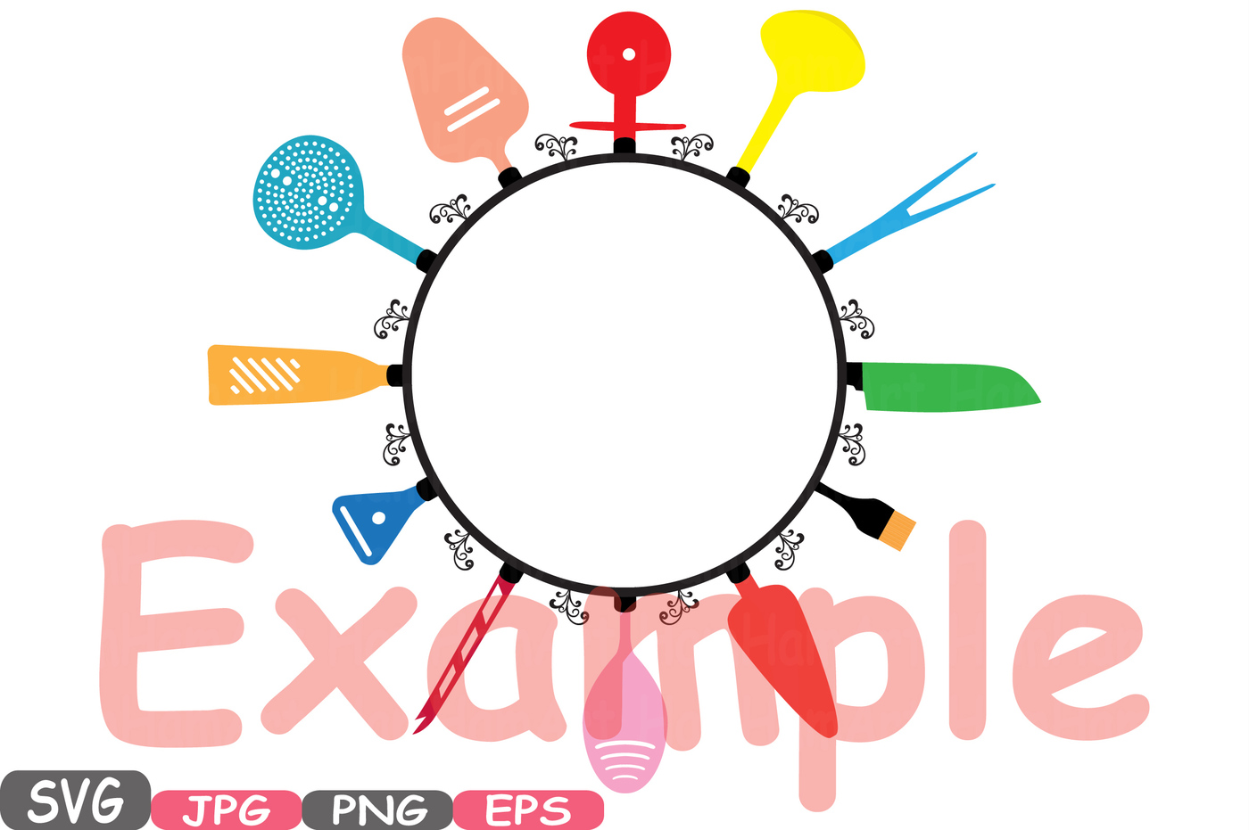 1400x931 Kitchen Split Circle Silhouette Svg File Cutting Files Cricut