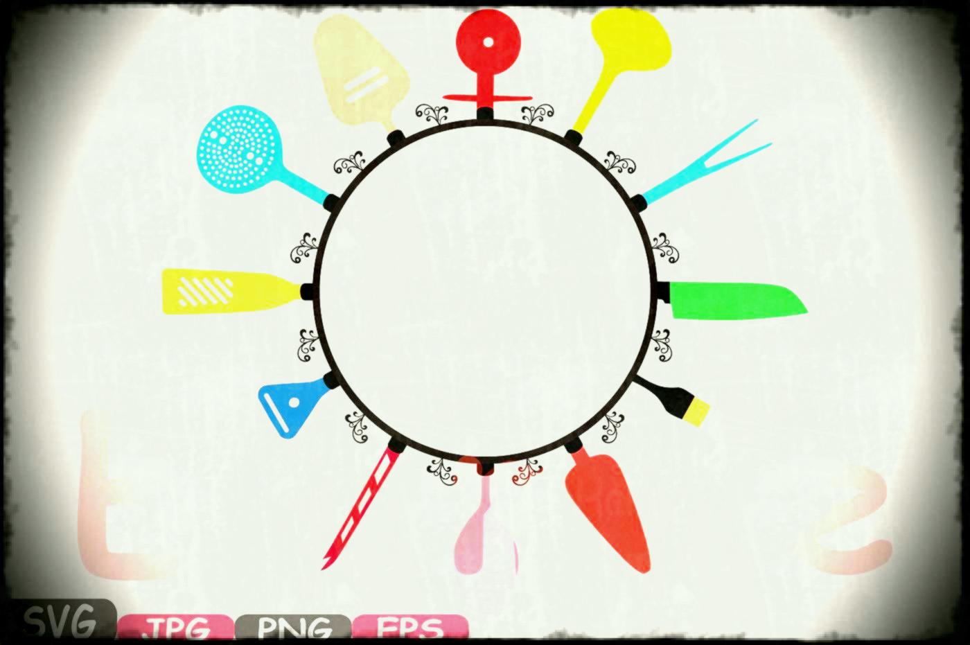 1400x931 Kitchen Split Circle Silhouette Svg File Cutting Files Cricut