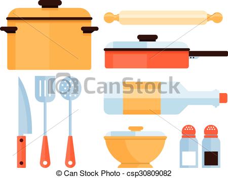 450x352 Kitchen Utensils Collection. Vector Illustration Colourful