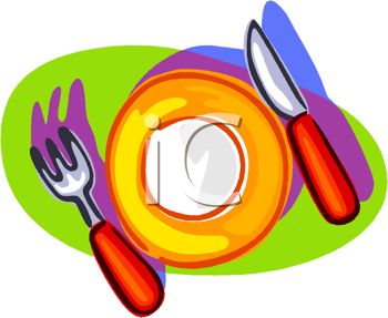 350x287 Picture Of A Plate With A Fork And A Knife In A Vector Clip Art