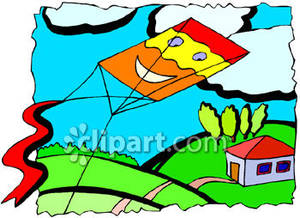 300x218 Kite Flying High Above A House