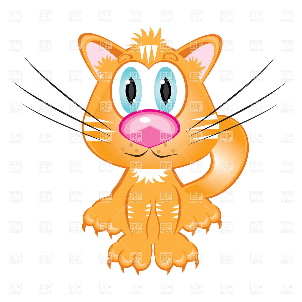 1200x1200 Cartoon Red Kitten Royalty Free Vector Clip Art Image