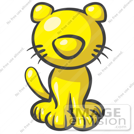 450x450 Clip Art Graphic Of A Yellow Kitty Cat
