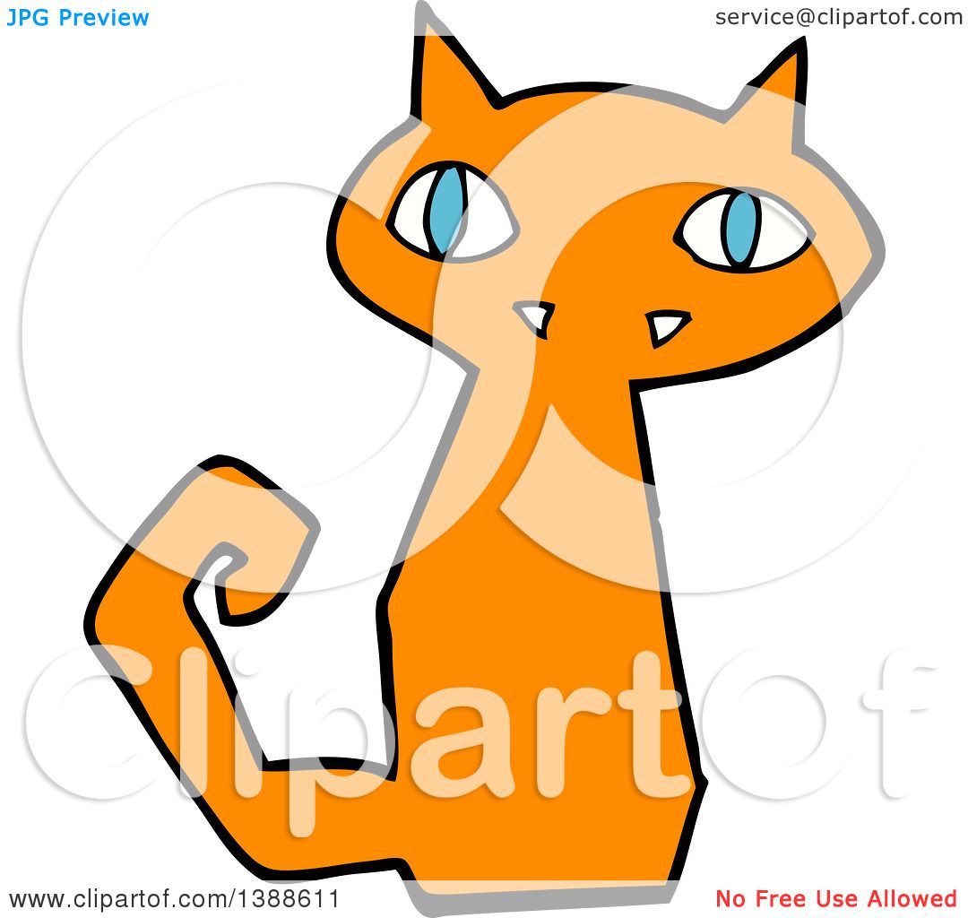 1080x1024 Clipart Of A Cartoon Ginger Kitty Cat