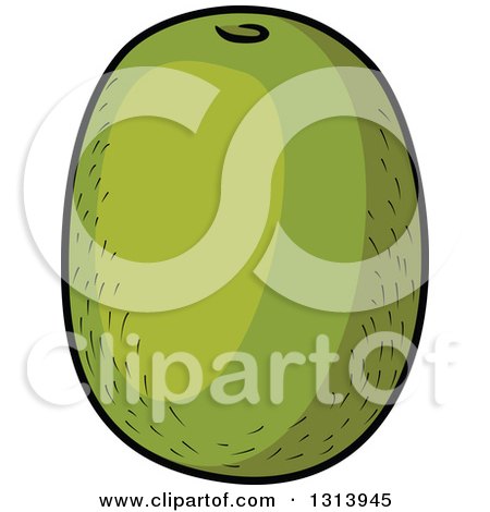 450x470 Clipart Of A Cartoon Shiny Kiwi Fruit