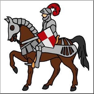 304x304 Clip Art Medieval History Mounted Knight Color 2 I