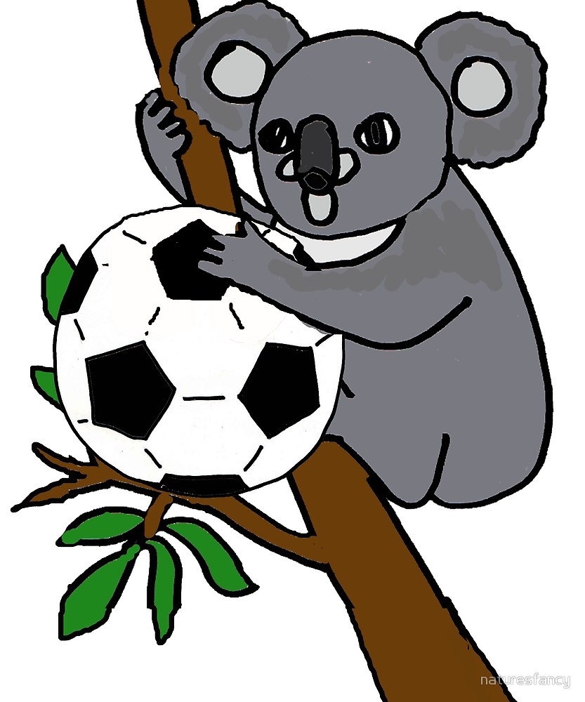 833x1000 Cool Koala Bear Playing Football By Naturesfancy Redbubble