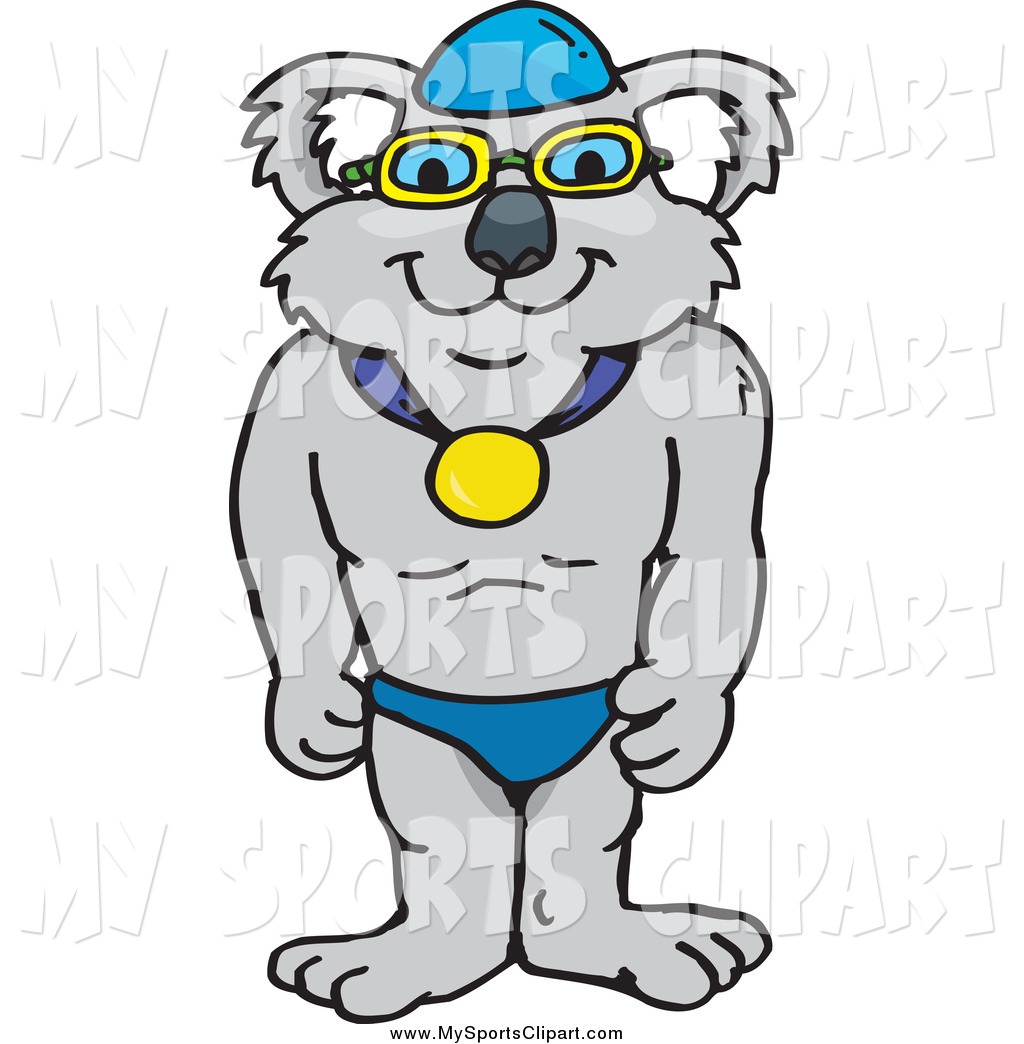 1024x1044 Sports Clip Art Of A Simmer Koala Wearing A Medal By Dennis Holmes