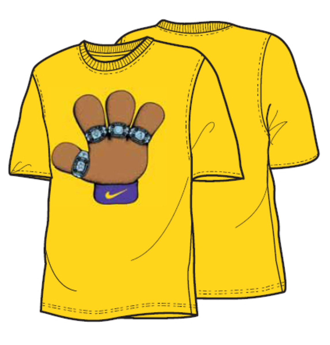 1146x1200 Nike Kobe Bryant Most Valuable Puppets Yellow Four Rings T Shirt