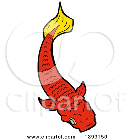 450x470 Cartoon Of A Purple Koi Fish