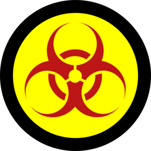 300x300 Red Biohazard On Yellow With Black Clip Art