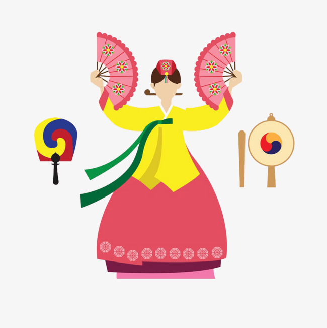650x651 Flat Style Korean Geisha, Drum, Hammer, Musical Instruments Png