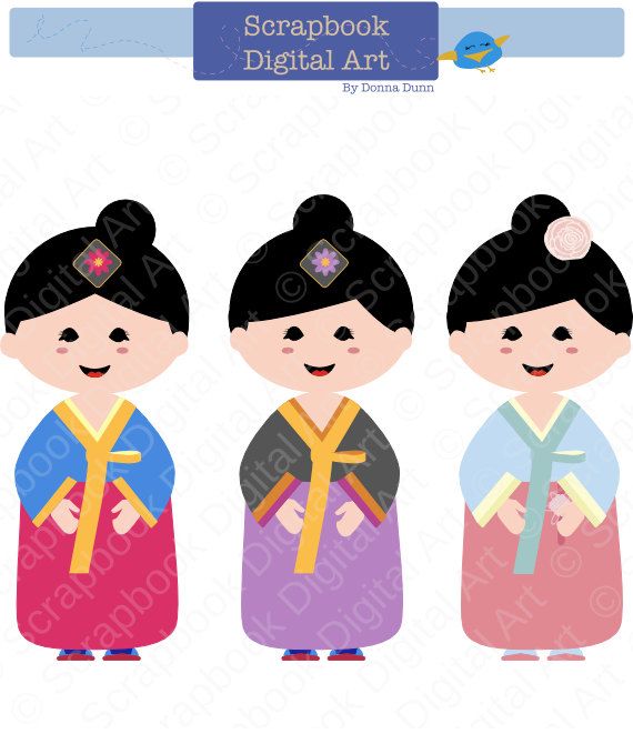 570x670 Korean Girl Hanbok Hanbok Clip Art Hanbok By Scrapbookdigitalart