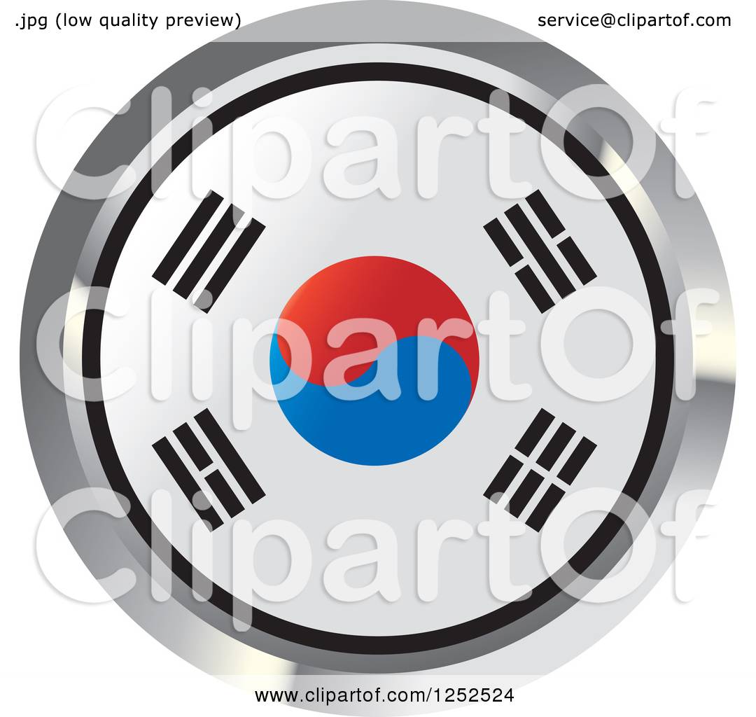 1080x1024 Clipart Of A Round South Korean Flag Icon 2