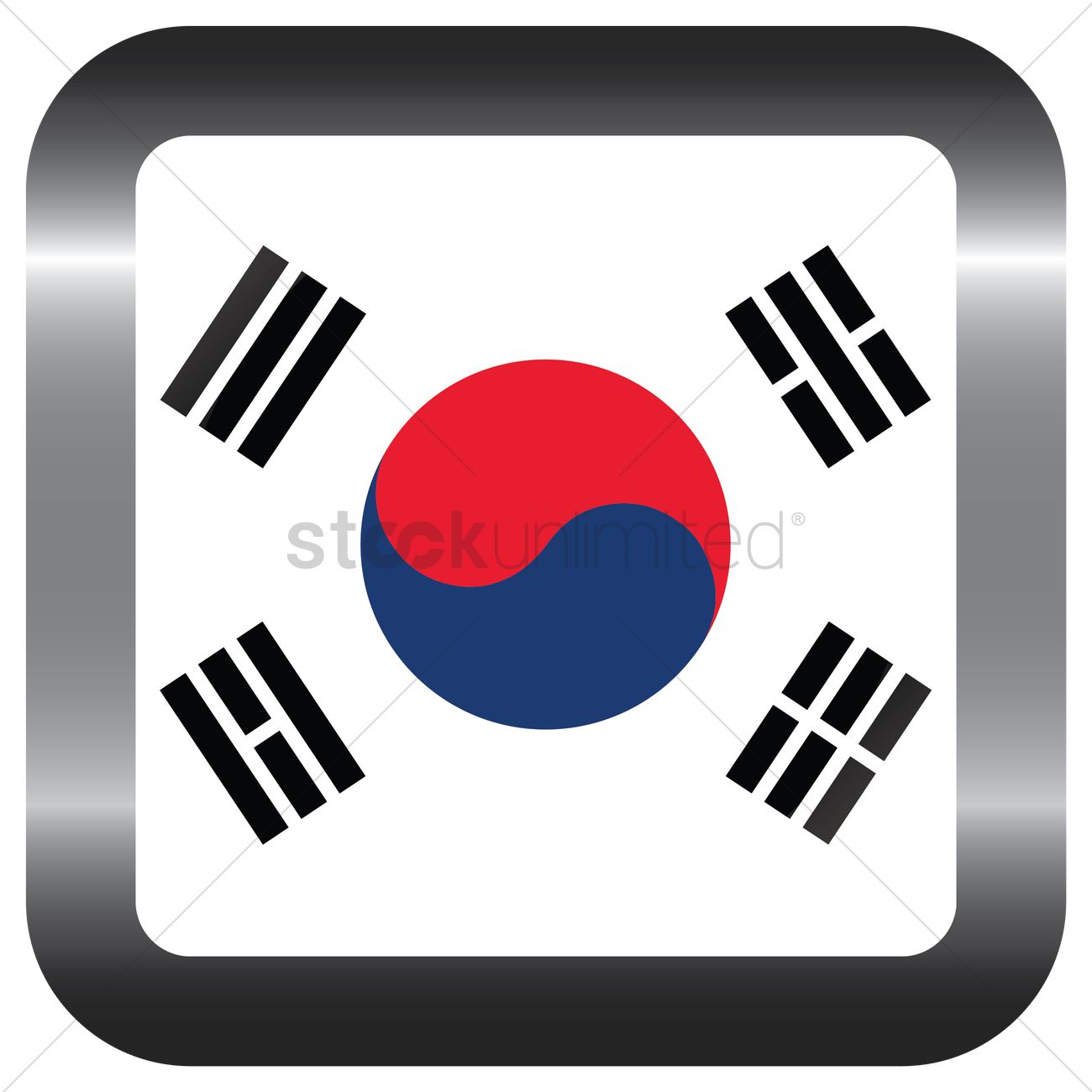1300x1300 South Korea Flag Frame Vector Image