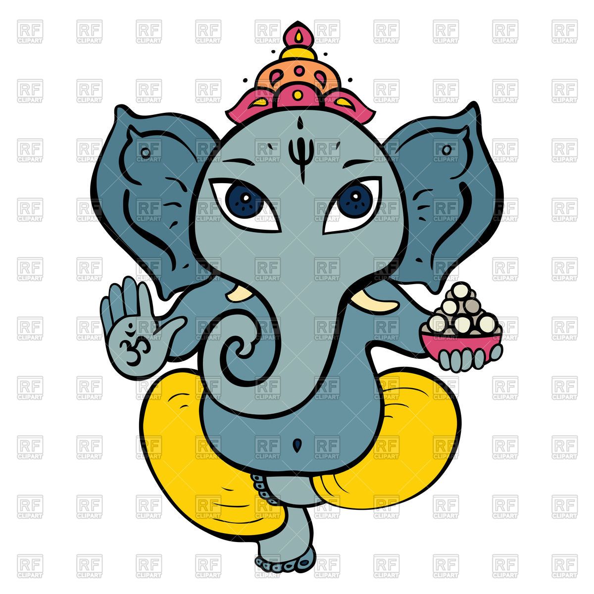 1200x1200 Cartoon Hindu God Ganesh, 51386, Download Royalty Free Vector
