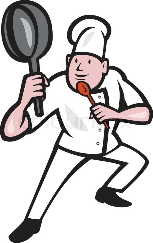 504x800 Illustration Of A Chef Cook Holding Frying Pan In Kung Fu Fighting