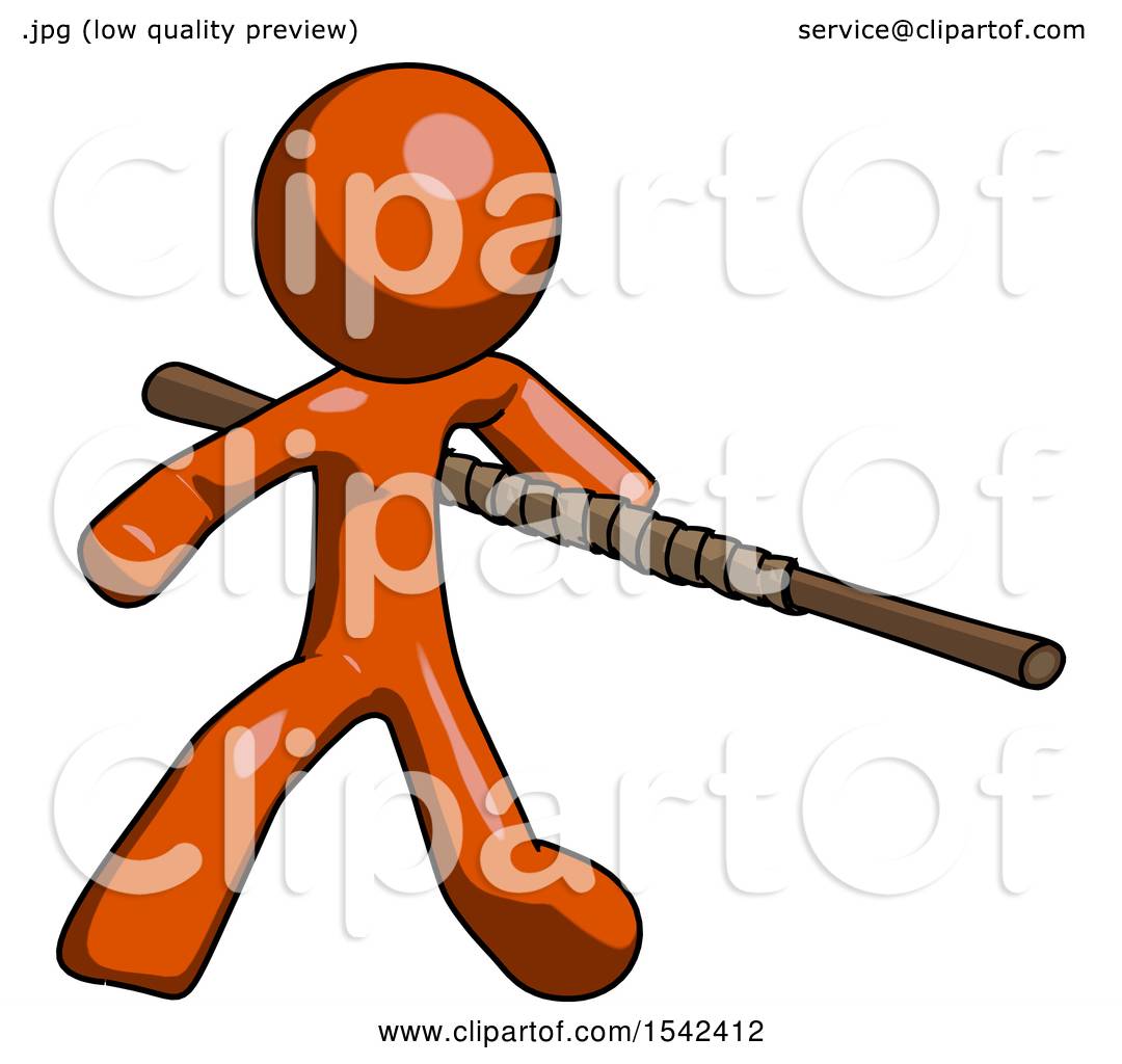 1080x1024 Orange Design Mascot Man Bo Staff Action Hero Kung Fu Pose By Leo