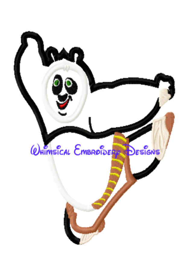 640x850 Kung Fu Panda Machine Embroidery Applique Design Instant Download