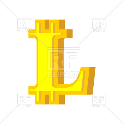 400x400 L Letter Bitcoin Font Royalty Free Vector Clip Art Image