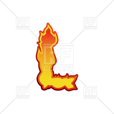 400x400 Letter L Flames Font Royalty Free Vector Clip Art Image