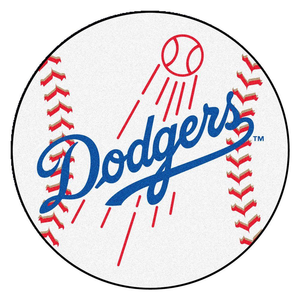 1000x1000 Fanmats Mlb Los Angeles Dodgers White 2 Ft. X 2 Ft. Round Area Rug