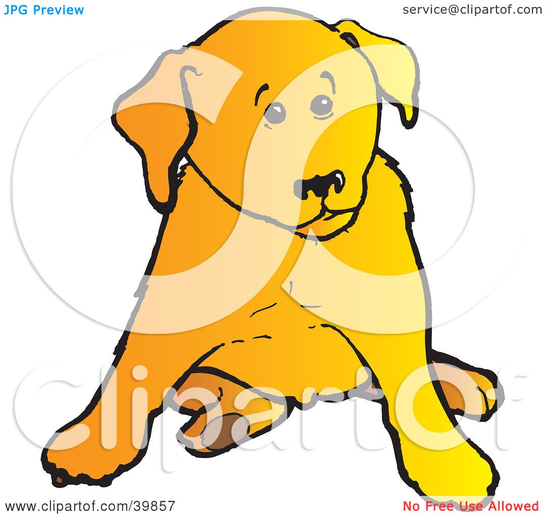 1080x1024 Clipart Illustration Of A Cute Yellow Lab Puppy Dog Sitting