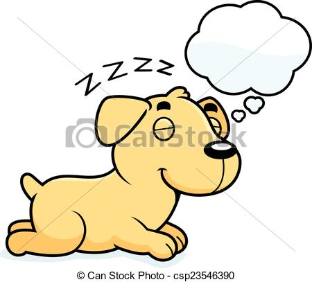 450x407 Cartoon Labrador Dreaming. A Cartoon Illustration Of A Eps
