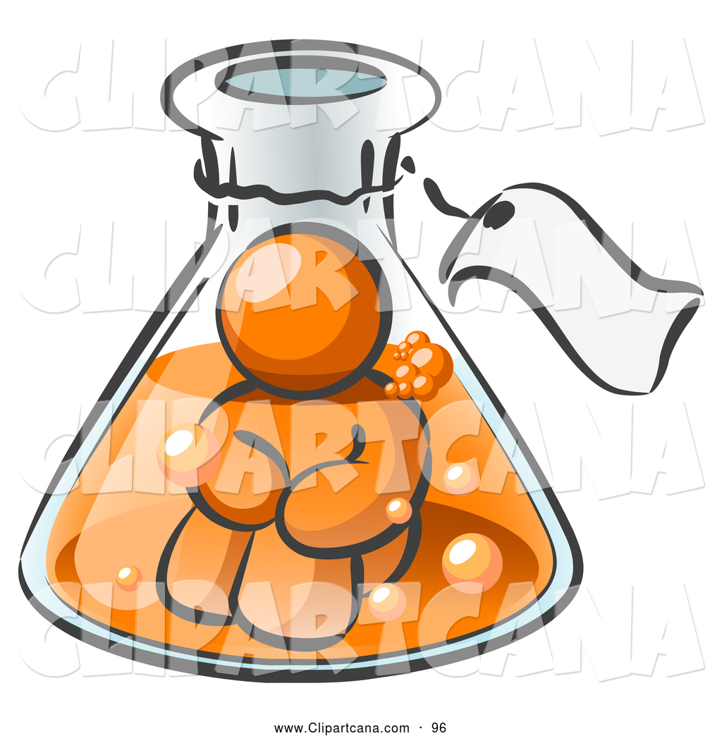 1024x1044 Vector Clip Art Of A Shiny Orange Man Trapped Inside A Bubbly