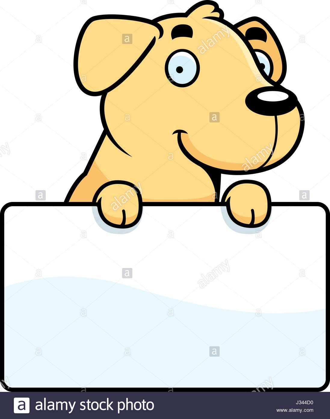 1097x1390 A Cartoon Illustration Of A Labrador Retriever With A Sign Stock