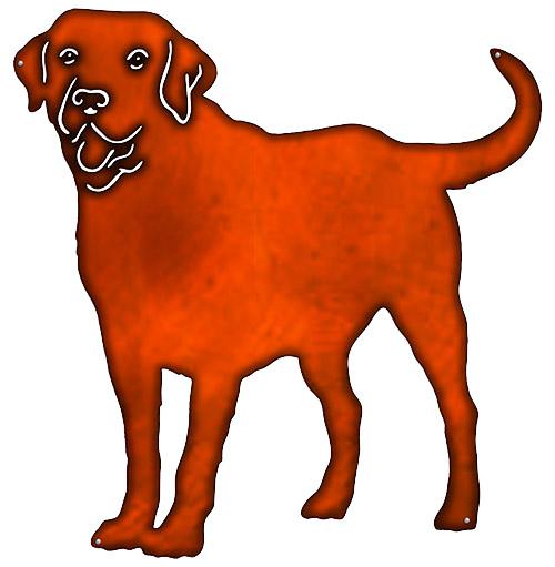 500x511 Labrador Retriever Dog Cut Out Faux Copper Finish Metal Sign 22x23
