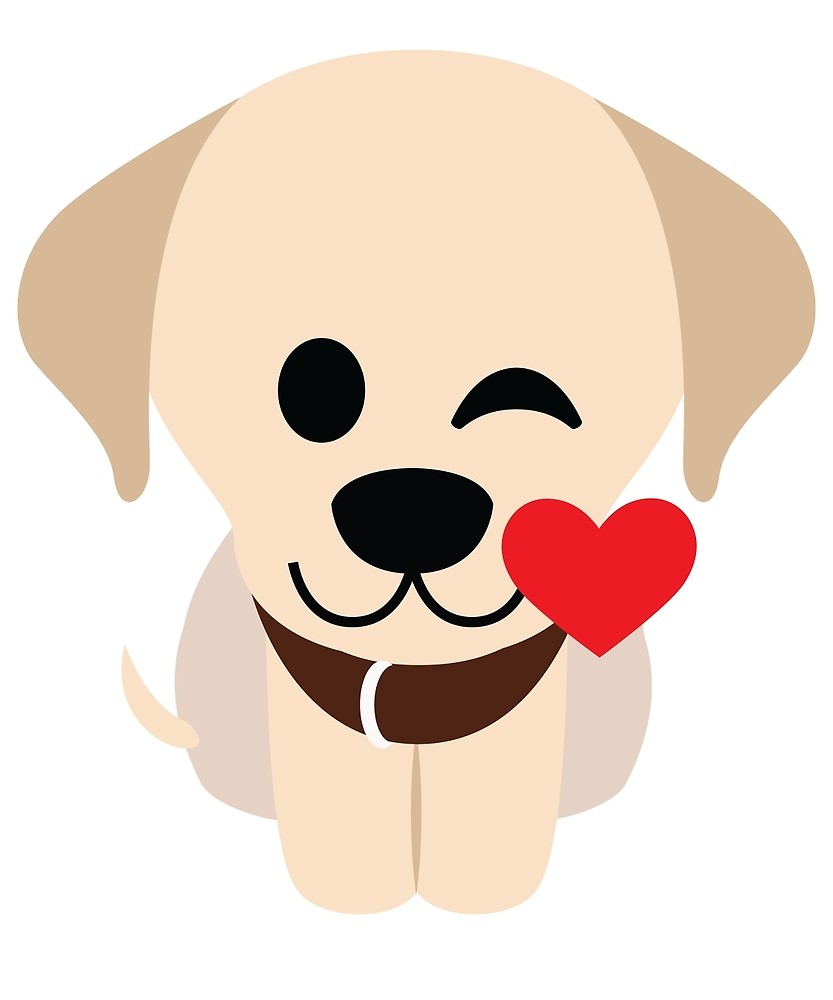 833x1000 Labrador Retriever Emoji Flirting And Blowing Kiss By Teeandmee