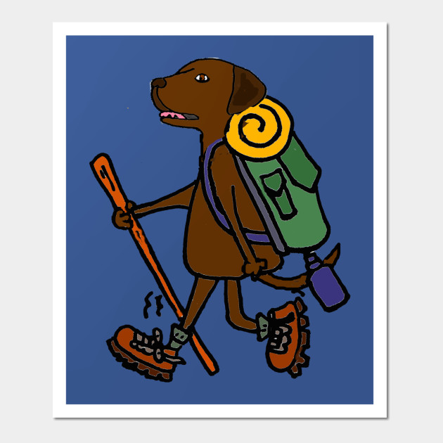 630x630 Cute Chocolate Labrador Retriever Hiking Cartoon