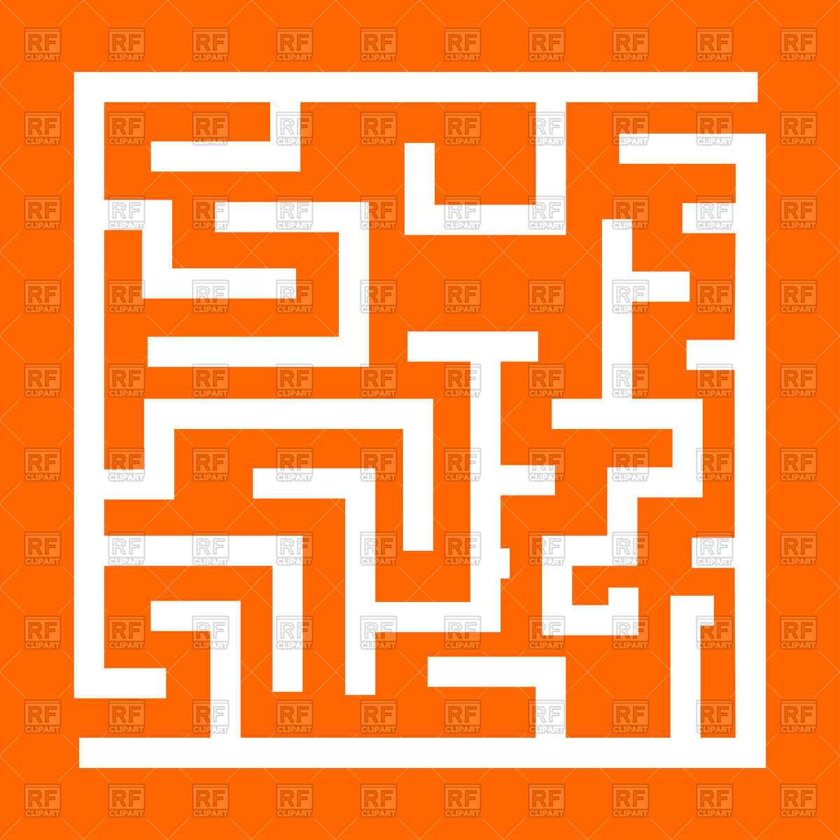 1200x1200 Labyrinth Conundrum White Icon Royalty Free Vector Clip Art Image