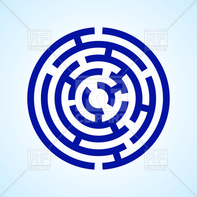 400x400 Round Blue Labyrinth Royalty Free Vector Clip Art Image