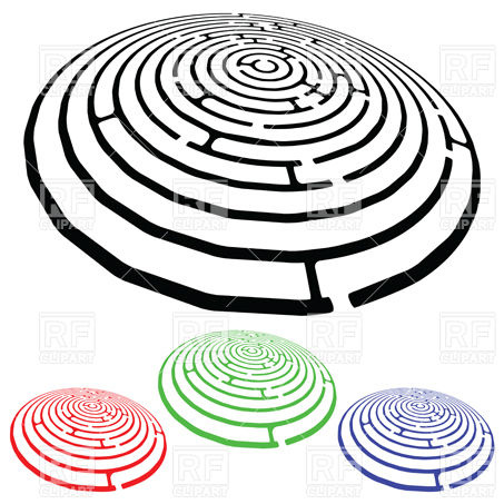 453x453 Round Maze Designs Royalty Free Vector Clip Art Image