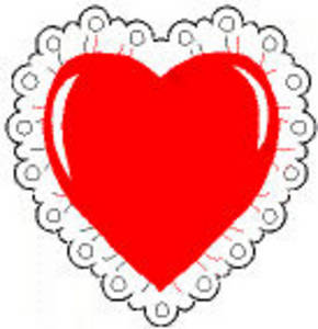 290x300 Free Valentine Clipart Picture Of A Red Heart With White Lace