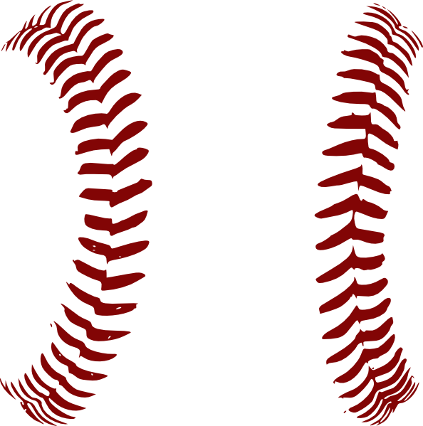 594x599 Red Softball Laces Only Clip Art