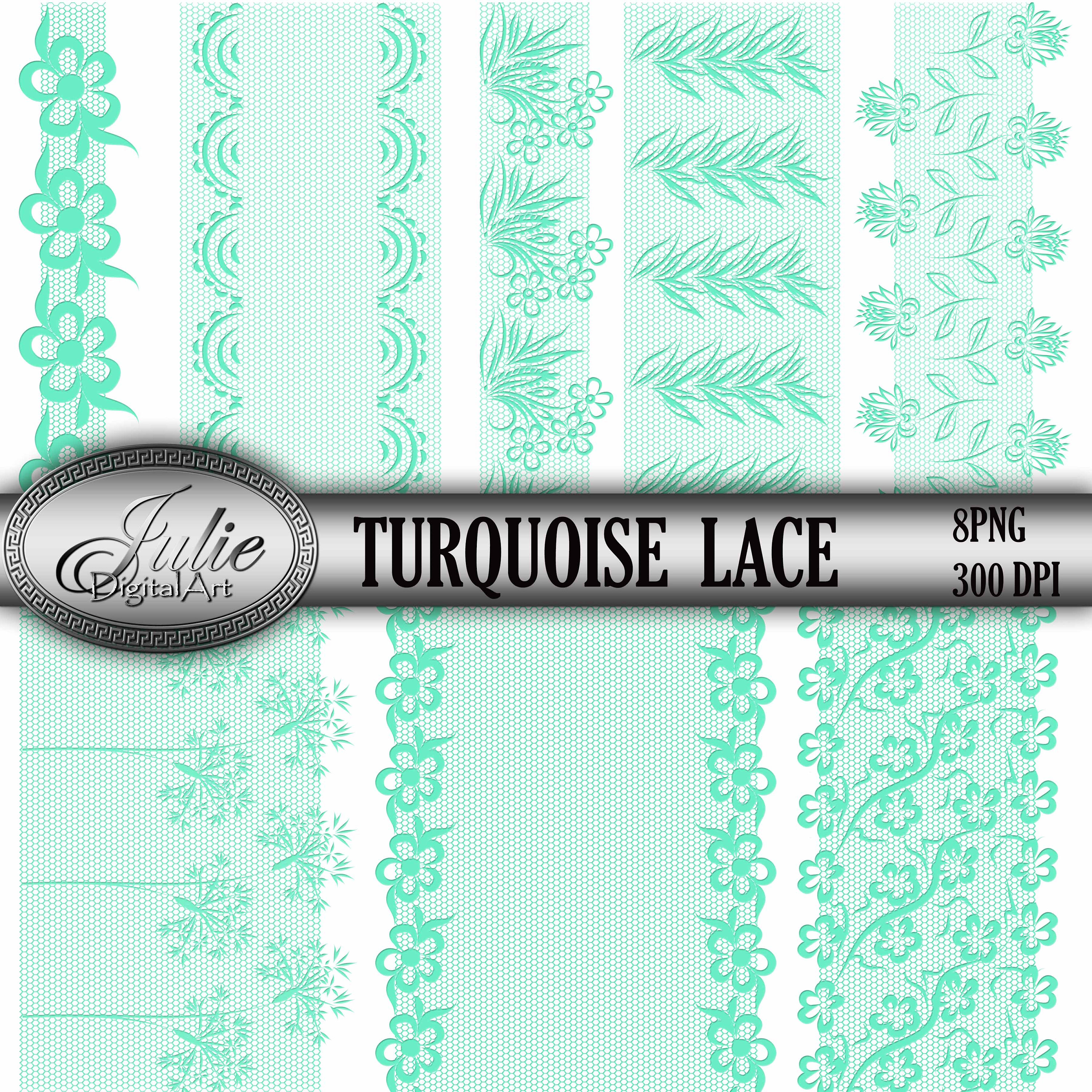 3000x3000 Turquoise Lace Clip Art