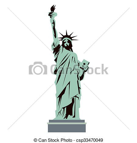 450x470 Statue Of Liberty In Flat Style Isolated On White Background