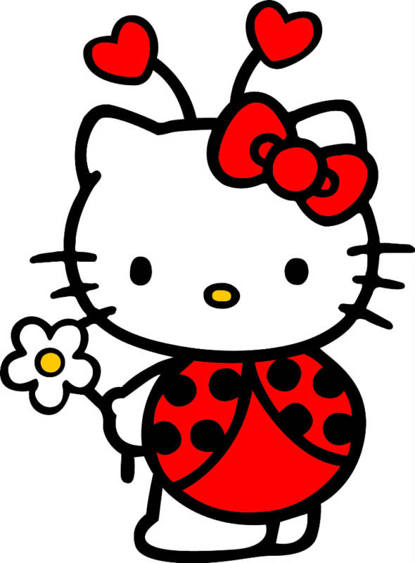590x800 Hello Kitty Ladybug Coloring Pages