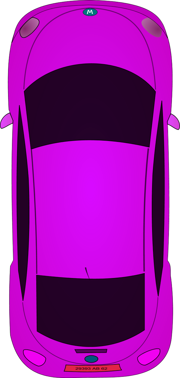 600x1255 Blue Car Clipart Top View