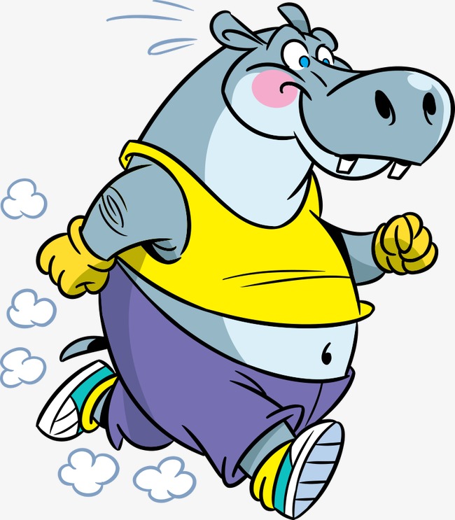 650x743 Running Cartoon Hippo, Cartoon Comics, Animal Illustration, Land