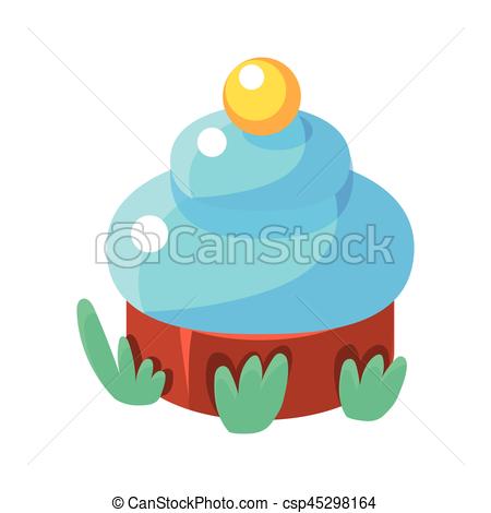 450x470 Chocolate Cupcake With Blue Icing, Fairy Tale Candy Land Clip