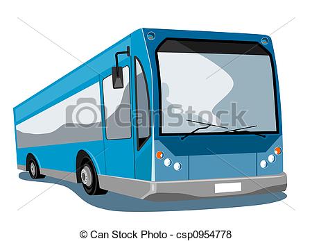 450x347 Blue Coach Bus. Artwork On Land Transport Stock Illustration