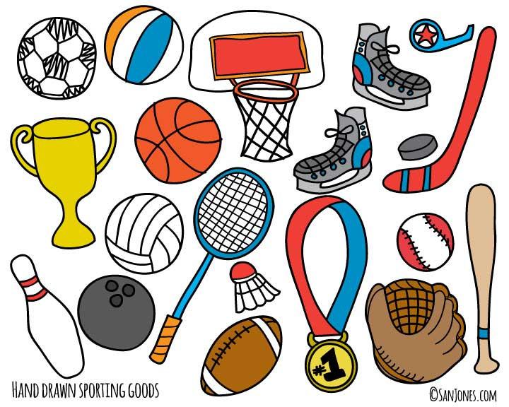 720x576 Sports Clip Art Hand Drawn Clip Art Sporting Goods Clip