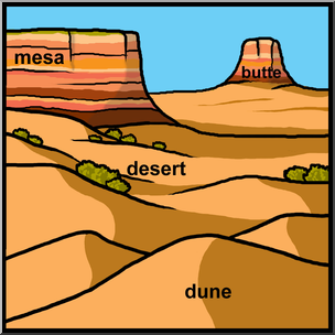 304x304 Clip Art Landforms 2 Color Labeled I Abcteach