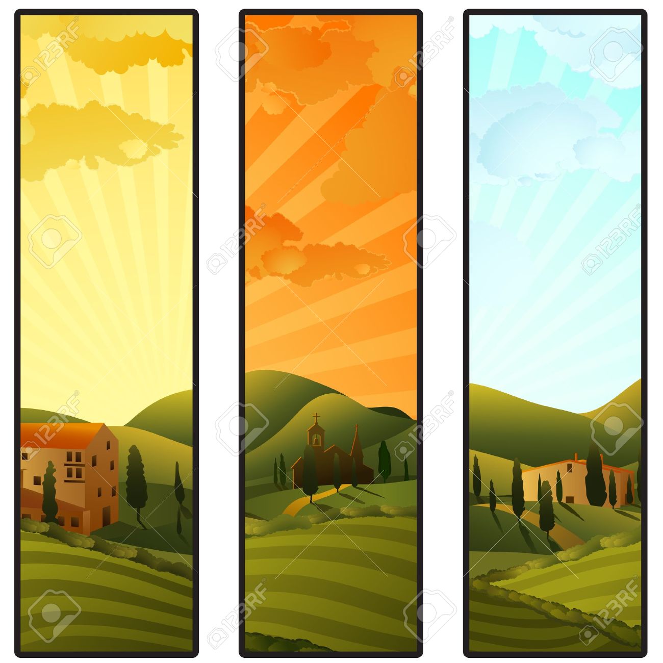 1300x1300 Tuscan Landscape Clipart